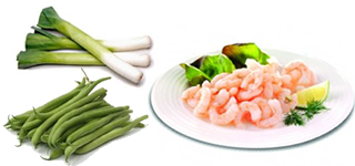 Tagliolini aux Oeufs avec Crevettes et Légumes